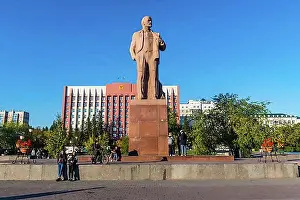 Lenin statue on Lenin square, Chita, Zabaykalsky Krai, Russia, Europe