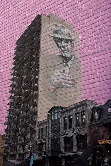 Brick Prints: Leonard Cohen mural on Crescent Street, Montreal, Quebec, Canada
