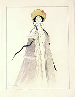 Leonetto Cappiello, La Cavalieri (Lina Cavalieri), 1885-1942, pencil and colored crayon on paper