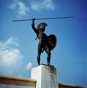 Human Representation Prints: Leonidas Sculpture/Relief Thermopylae, Greece