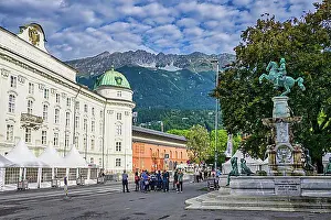 Tyrol Prints: Leopoldsbrunnen fountain in front of Hofburg Imperial Palace Palace