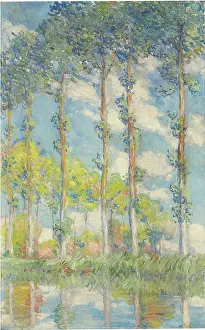 Shade Prints: Les Peupliers by Monet, Claude (1840-1926) Private Collection 1891 France Oil on canvas Painting Landscape