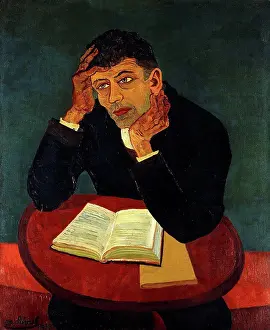 Full Suit Prints: Lesender Mann. Josef Scharl (1896-1954). Oil on canvas. Painted in 1933. 97.8 x 80.7cm