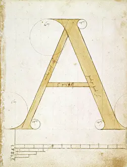 Manuscript Prints: Letter A - Alphabet: Forms and Proportions of Roman Capital Letters