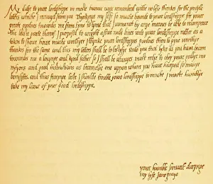 Letter Prints: Letter from Lady Jane Grey to Admiral Lord Serymour 1568
