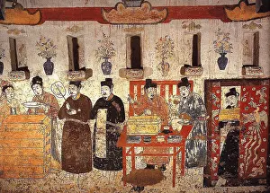 Frescoes Prints: The Liao Dynasty, also known as the Khitan Empire