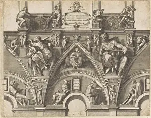 Voorkeursbeeld Prints: Libyan Sibille and the prophet Daniel; Vault from the Sistine Chapel