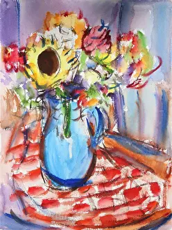 Tablecloth Prints: Still Life with Blue Pitcher 2007 Richard H. Fox (b.1960 American)