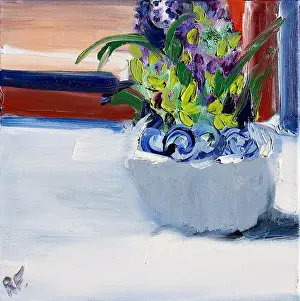 Petal Prints: Still Life with Bowl, 2020, Richard H. Fox (b.1960/American), Oil on Canvas