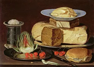 Cheese Prints: Still Life with Cheeses, Artichoke