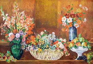 Luxury Prints: Still Life with Flowers and Fruit c.1890 Oil on canvas