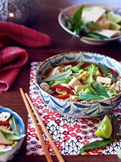 Assorted Prints: Still life of hu tieu mi di, ingredients for vietnamese meal