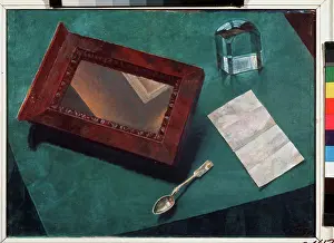 Art Nouveau Prints: Still life with a mirror by Petrov-Vodkin