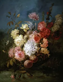 Variety Prints: A Still Life of Summer Flowers Etienne Leon Trebutien (1823-1871 French)