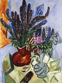 Still Life Prints: Still Life with a Vase of Flowers; Stilleben Mit Blumenvasen