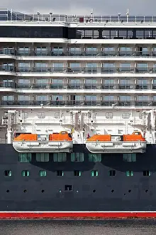 Incidental People Prints: Lifeboats on the cruise ship Queen Elizabeth