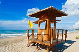 Puerto Rico Prints: Lifeguard Hut on a Beach, Carolina, Puerto Rico