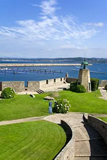 Guidance Prints: Lighthouse in a castle, Castillo De San Anton, La Coruna, Galicia, Spain