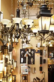Retail Business Prints: Lighting equipments on display in store