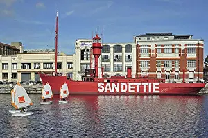 Orientation Prints: The lightship Sandettie at Dunkirk, Dunkerque, Nord-Pas-de-Calais, France, Europe