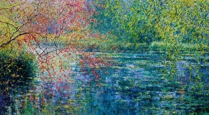 The Lily Pond Reflections-Morning, July 2004 Charles Neal (b.1951/British) Oil on canvas