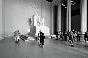Incidental People Prints: Lincoln Memorial on the National Mall, Washington DC, United States of America