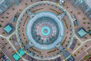 Architecture Prints: Lisbon, Portugal - 15 December 2020: Aerial view of Centro Colombo pavillon with modern building