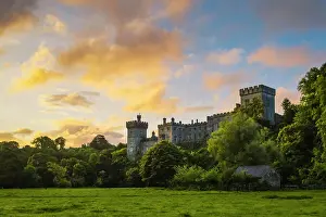 Dawn Prints: Lismore Castle at sunrise with an epic dramatic sky; Lismore, County Waterford, Ireland