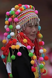 Geography Prints: Lisu ethnic minority tribe, dancer in traditional dress