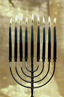 Sseditor Aa Prints: Lit candles on a menorah