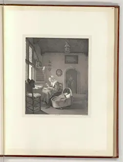 Handmade Prints: This lithograph by Gerrit Dou depicts a young mother holding her child