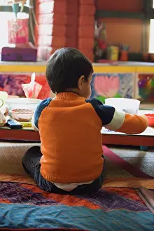 Minors Prints: Little boy painting