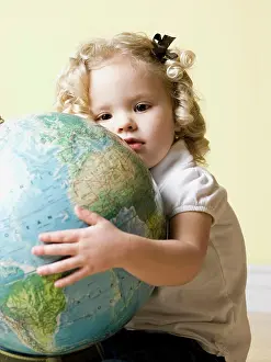 Globe Prints: little girl with globe