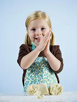 Apron Prints: little girl kneading dough