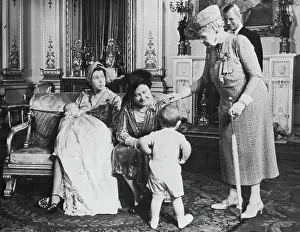 Lady Elizabeth Bowes Prints: The Little Prince Who Wouldn't Join Royal Group - Queen Elizabeth and Queen Mary