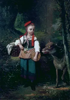Paintings And Illustration Prints: Little Red Riding Hood Louis-Simon Cabaillot-Lassalle (1810-1870/French)