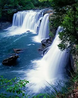 Alabama Prints: Little River Falls dropping 45 feet at the head of Little River Canyon