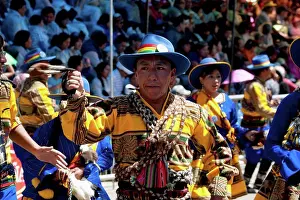 Folklore Prints: Llamerada Dancers In The Procession Of The Carnaval De Oruro, Oruro, Bolivia