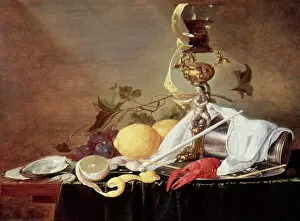 Seafood Prints: Lobster, Oyster & Lemon Jan Davidsz De Heem (1606-ca)