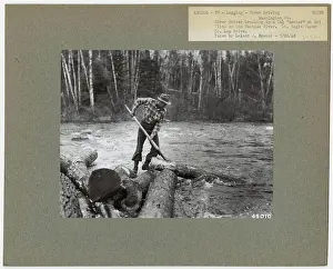 Logging: Transportation: Log Drive - Maine