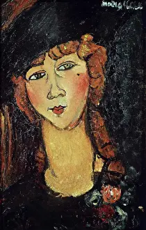 Redhead Prints: Lolotte 1917 Amedeo Modigliani (1884-1920/Italian) Oil on Canvas National Museum of Modern Art