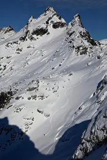 Wintertime Prints: lone skier in the Whistler Backcountry
