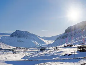 Norway Prints: Longyearbyen, the capital of Svalbard on the island of Spitsbergen in the Spitsbergen archipelago