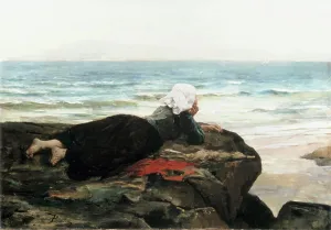 Headscarf Prints: Looking Out To Sea Breton, Jules Adolphe(1827-1906 French) Oil On Canvas Christie's Images