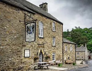 England Prints: The Lord Crewe Arms Hotel was built in 1165 as an abbot's lodge