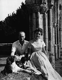 Politician Prints: Lord Montagu Of Beaulieu With His Fiancee Miss Ann Gage -- Edward John Barrington Douglas-Scott-Montagu