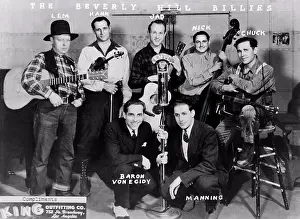 Midadult Men Prints: Los Angeles, California, c 1930 A promotional card for 'The Beverly Hill Billies' band