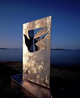 Pilgrimage Prints: Lough Derg, Co Clare, Ireland, Bronze sculpture at water´s edge