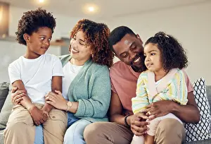 Love, family and bond on a sofa