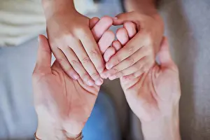 Kindness Prints: Love, above and parent holding hands with child for respect